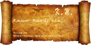 Kauser Maurícia névjegykártya